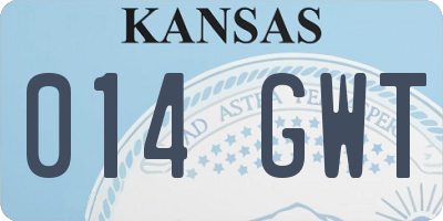 KS license plate 014GWT