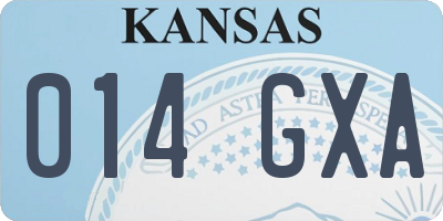 KS license plate 014GXA