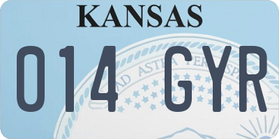 KS license plate 014GYR