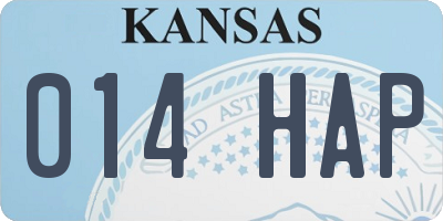 KS license plate 014HAP