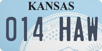 KS license plate 014HAW