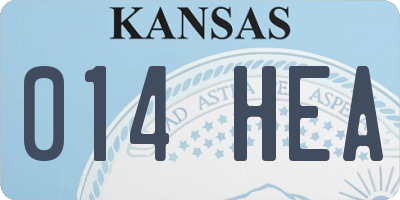 KS license plate 014HEA