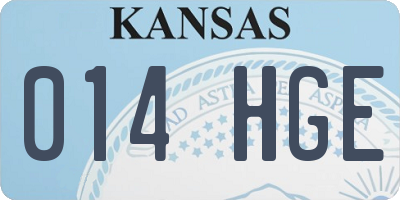 KS license plate 014HGE