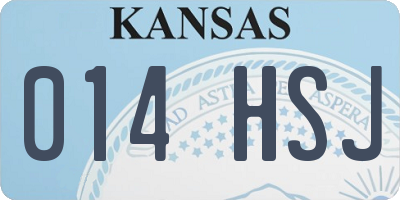 KS license plate 014HSJ