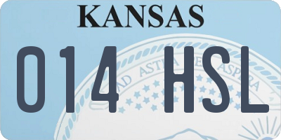 KS license plate 014HSL