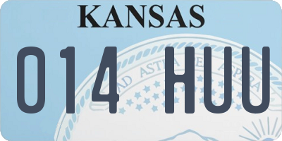 KS license plate 014HUU