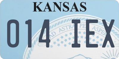 KS license plate 014IEX