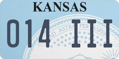 KS license plate 014III