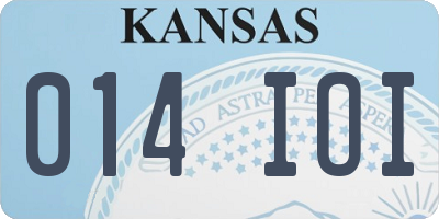 KS license plate 014IOI