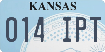 KS license plate 014IPT