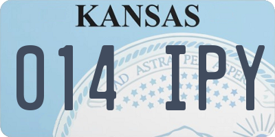 KS license plate 014IPY