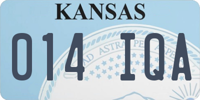 KS license plate 014IQA
