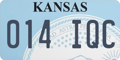 KS license plate 014IQC