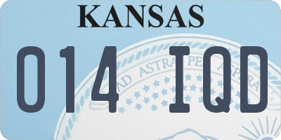 KS license plate 014IQD
