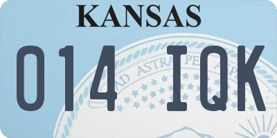 KS license plate 014IQK