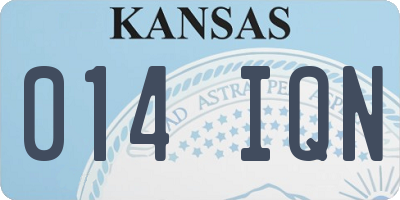 KS license plate 014IQN