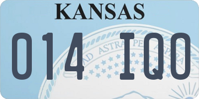 KS license plate 014IQO
