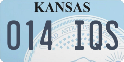 KS license plate 014IQS
