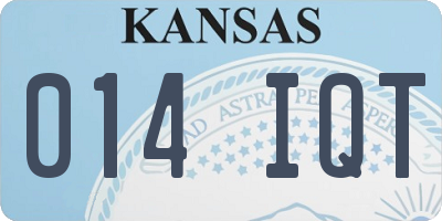 KS license plate 014IQT