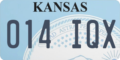 KS license plate 014IQX