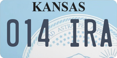 KS license plate 014IRA