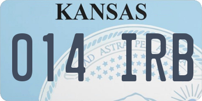 KS license plate 014IRB