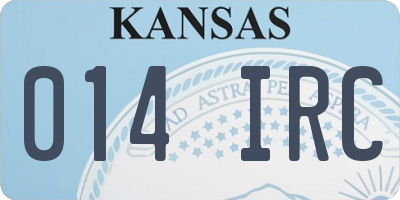 KS license plate 014IRC