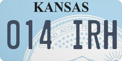 KS license plate 014IRH