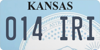 KS license plate 014IRI