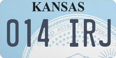 KS license plate 014IRJ