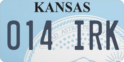 KS license plate 014IRK