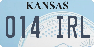 KS license plate 014IRL