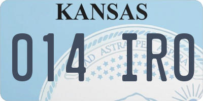 KS license plate 014IRO