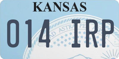 KS license plate 014IRP