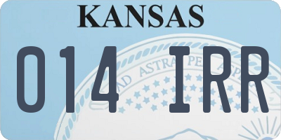 KS license plate 014IRR