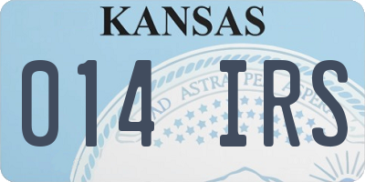 KS license plate 014IRS
