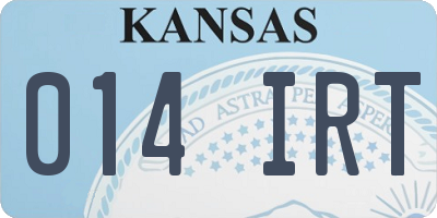 KS license plate 014IRT