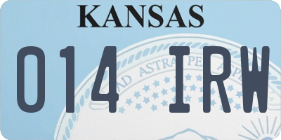 KS license plate 014IRW