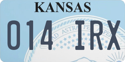 KS license plate 014IRX