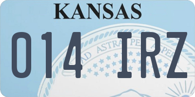 KS license plate 014IRZ