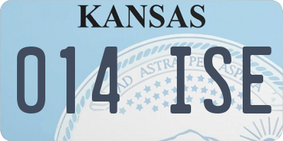 KS license plate 014ISE