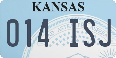 KS license plate 014ISJ