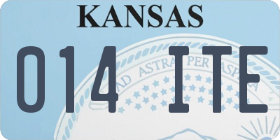 KS license plate 014ITE