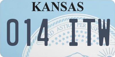 KS license plate 014ITW