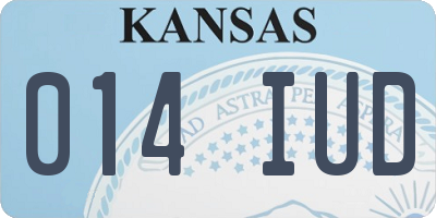 KS license plate 014IUD