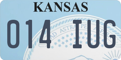 KS license plate 014IUG