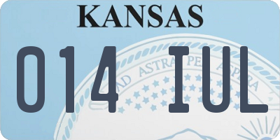 KS license plate 014IUL