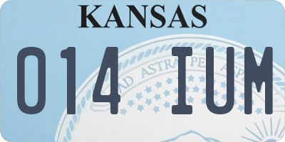 KS license plate 014IUM