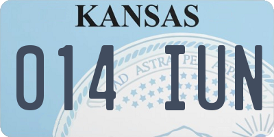 KS license plate 014IUN