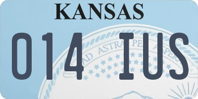 KS license plate 014IUS